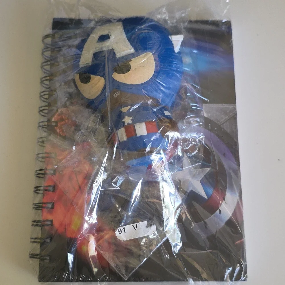 Captain America Notebook Journal and Squishy Silicone Toy Pack